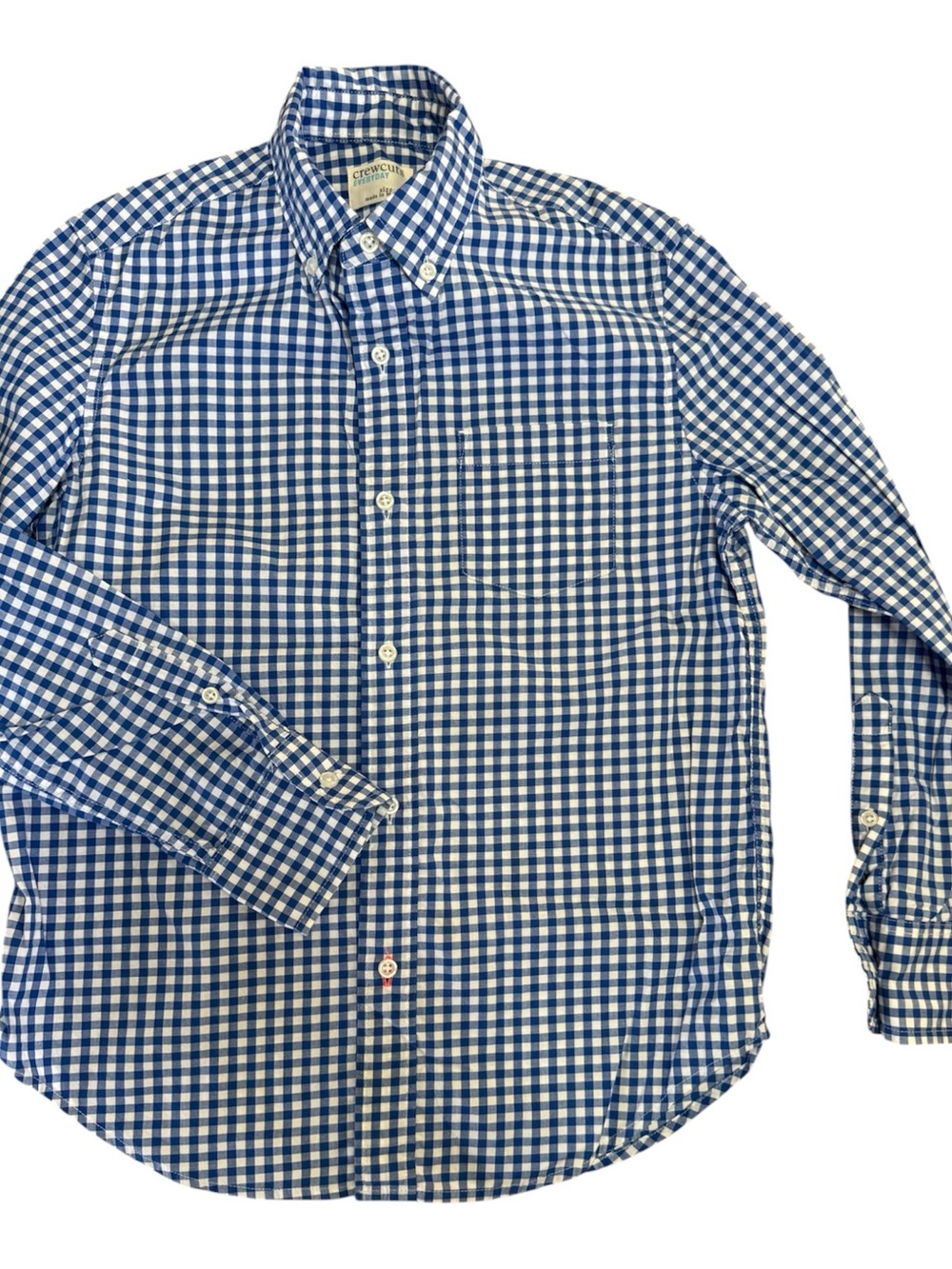 Kids Crewcuts Blue and White Gingham Button-Down Shirt size 10 NWOT